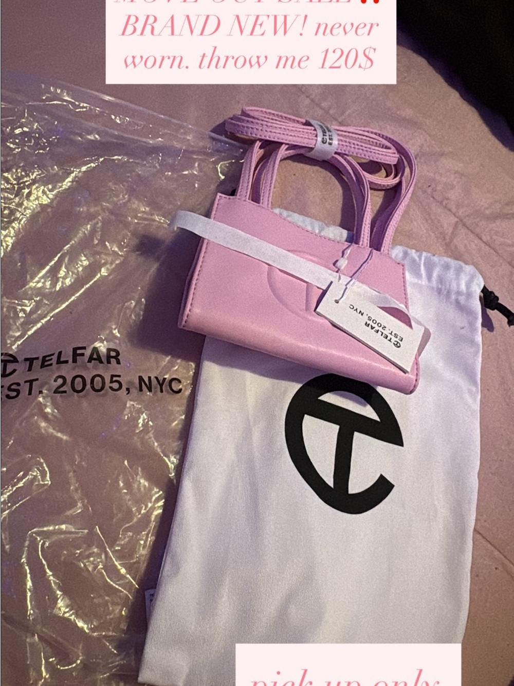 Telfar Mini Shoulder Bag in Light Pink